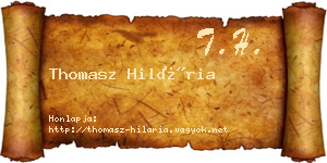 Thomasz Hilária névjegykártya